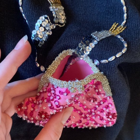 Michael Simon Y2K Cardigan Embroidered Beaded Makeup and Purse Sweater - Picture 7 of 7